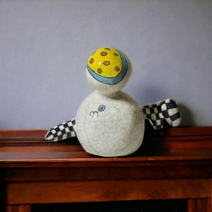 Abstract Ceramic Sculpture: Hand-Painted Modern Art Figurine