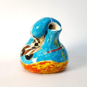 Sculptural Chamotte Clay Vase: Hand-Carved Cosmic Fresco Art Pottery