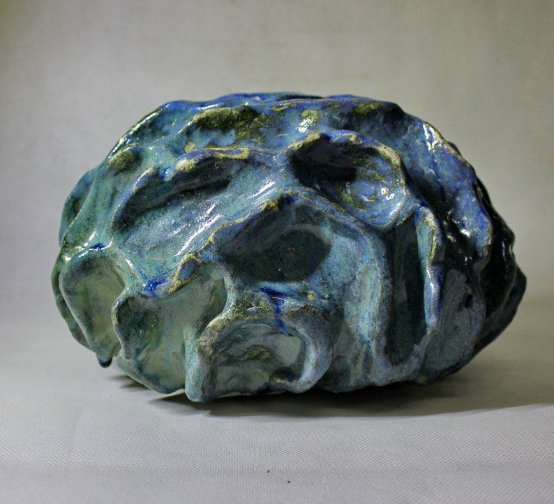 Organic marine Vase. Coral reef. Ceramics of the underwater world. Vase for ikebana. Underwater world. Large studio pottery ikebana vase. imagen 1