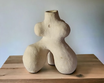 Famale form vase. Art statue vase.Torso sculpture vase. Female Torso Art.   Minimalist sculpture. Creative Sculpture Vase.