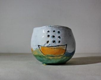 Handmade dinnerware. Bowl for various drinks. Matcha bowl. Chawan tea bowl. Stoneware dinnerware. Pottery dinnerware.