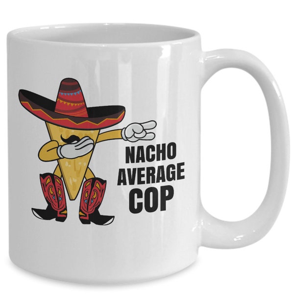 Handmade Ceramic Nacho average cop funny police officer mug