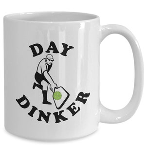 Handmade Ceramic Day dinker funny pickleball gift peace love pickle ball player white gift mug