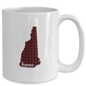 Handmade Ceramic Buffalo plaid new hampshire is home state pride mug