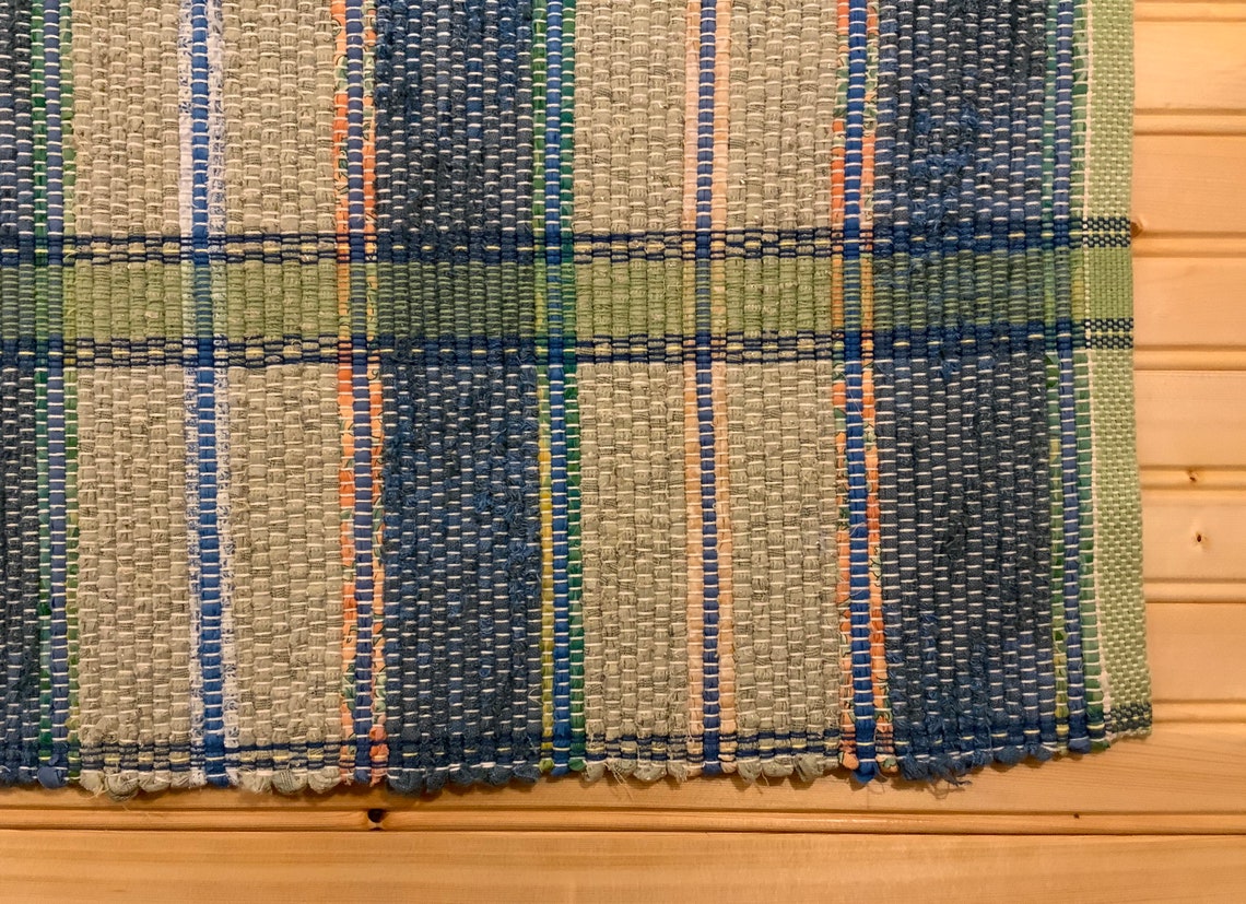Handwoven Rag Rug on a Cotton Warp Etsy
