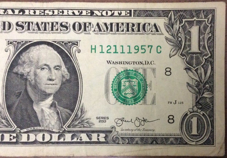 Anniversary Notes Circulated Currency Currency Special Date Banknote Birth Date December 11 or November 12 1957 One Dollar Bill U.S