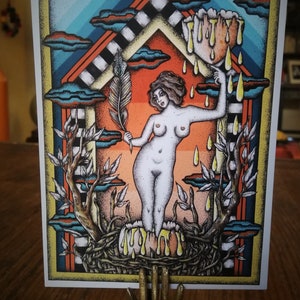 Nouvelle Carte Postale "DAME NATURE" Illustration-Création Originale by NELL