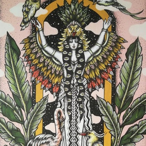 Nuevo cartel A3 "BIRD WOMAN" ilustración original de Nell