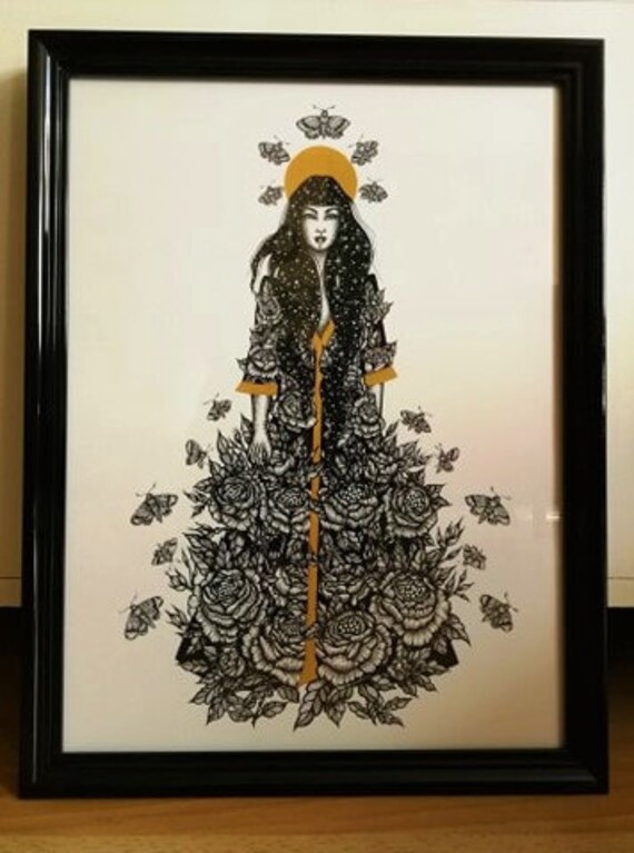 Affiche A3 Fleurs Illustration-Création Originale By Nell