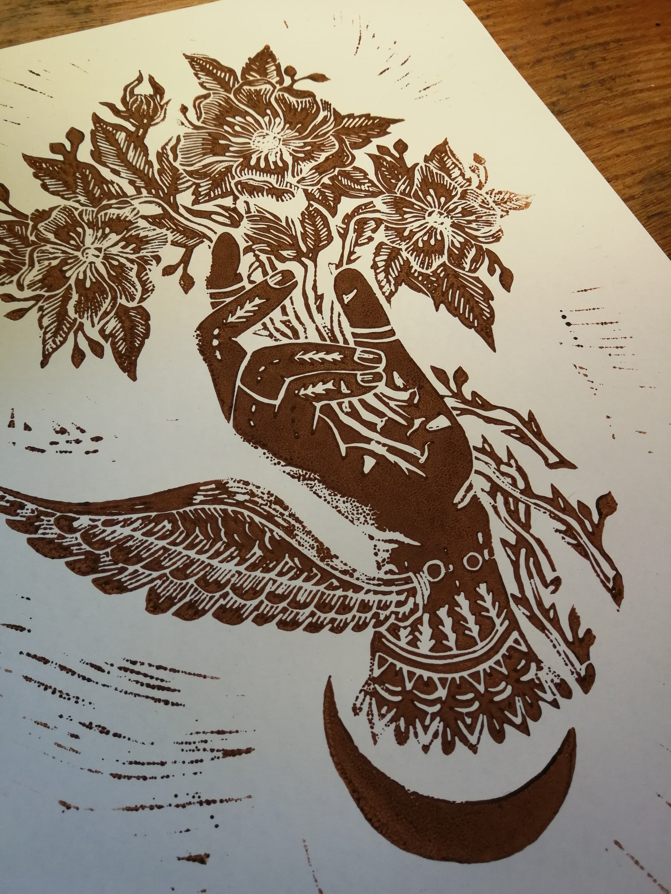 Linogravure Fly Création Originale By Nell