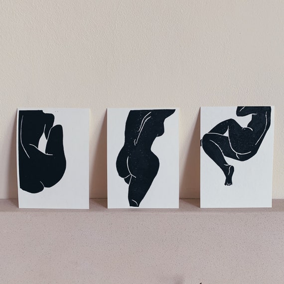Original Drucke 3 X Set Von Life Drawing Lady Print Limited Etsy