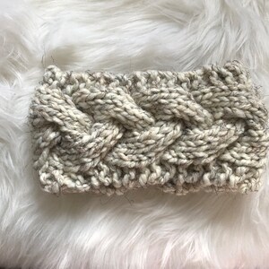 Braided cable headband, cable ear warmer, winter headband