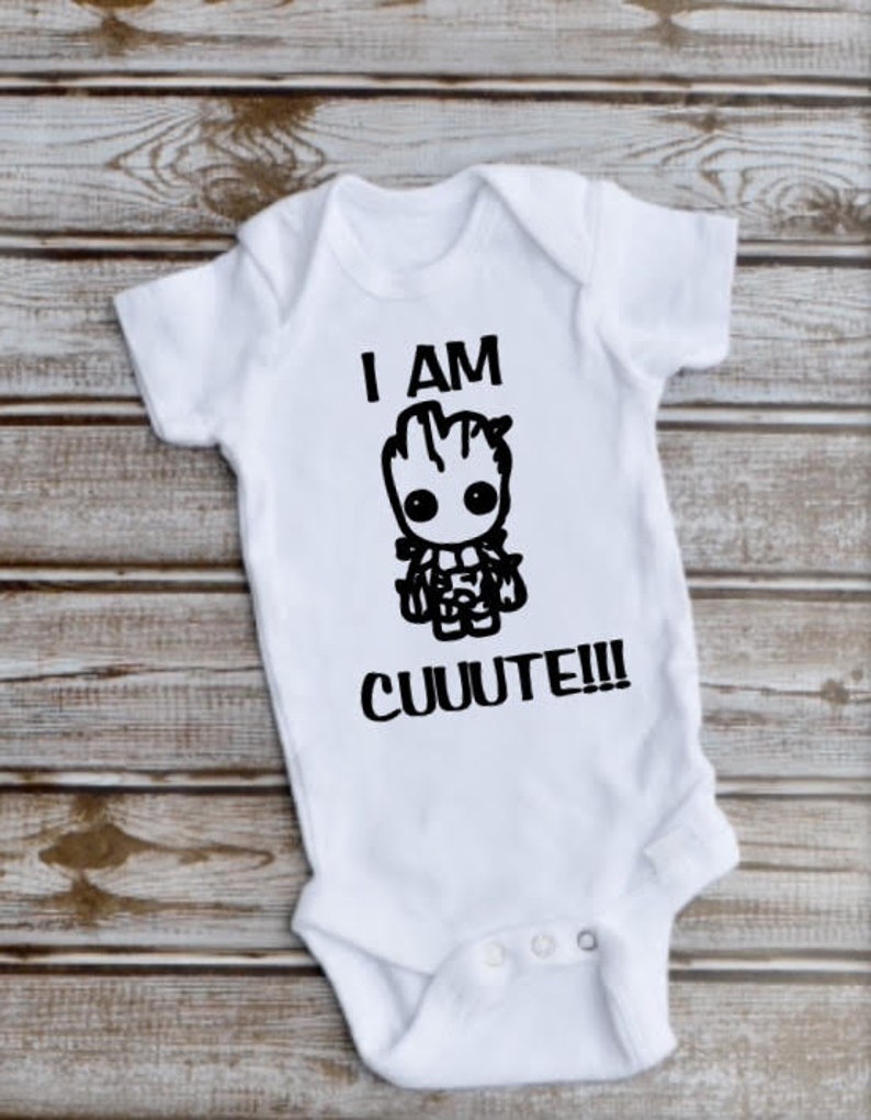 Groot I Am Cute baby onesie | Etsy