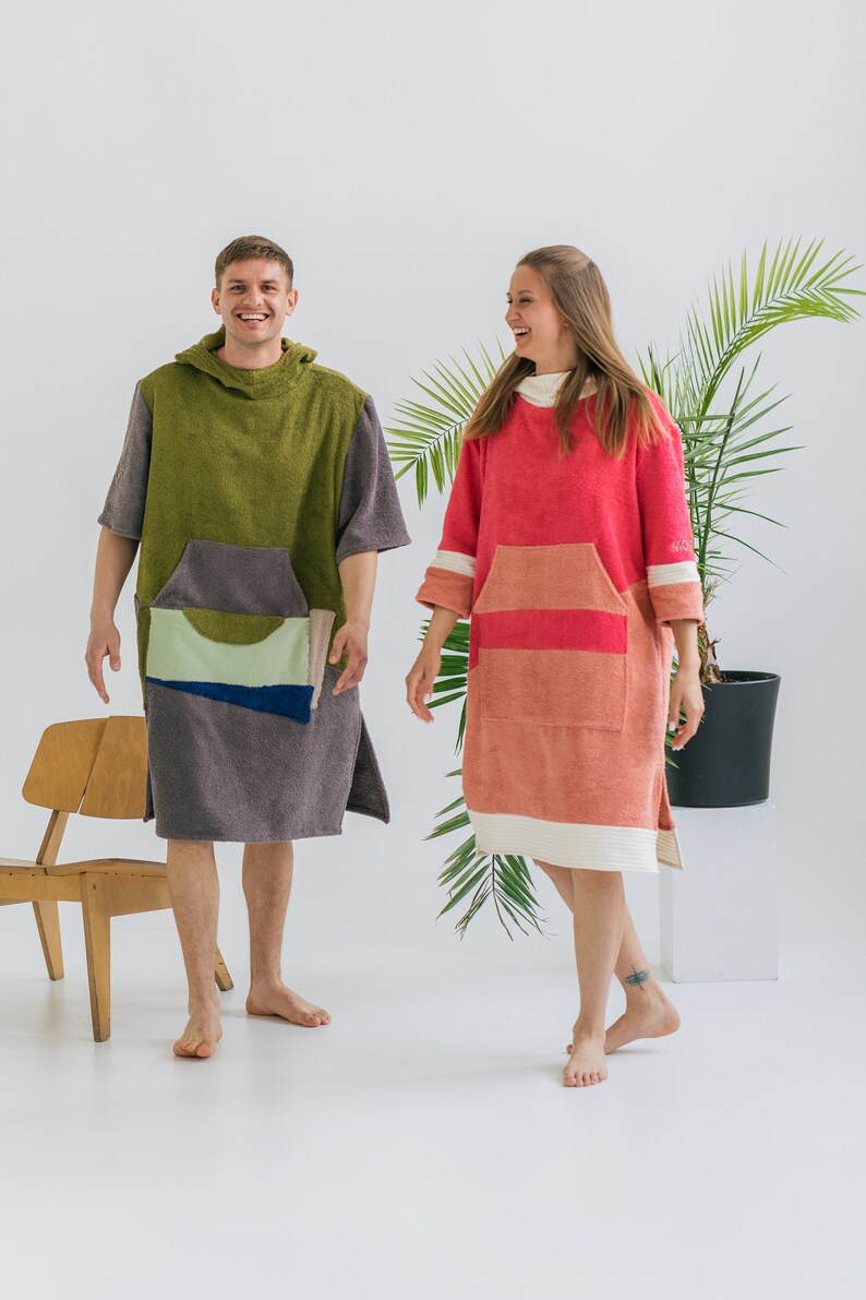 Unisex Towel Poncho / Surf Ponchos / Towelling Poncho / Beach towel Poncho with hood / Hooded Beach Poncho / Hooded Towel with sleeves image 2