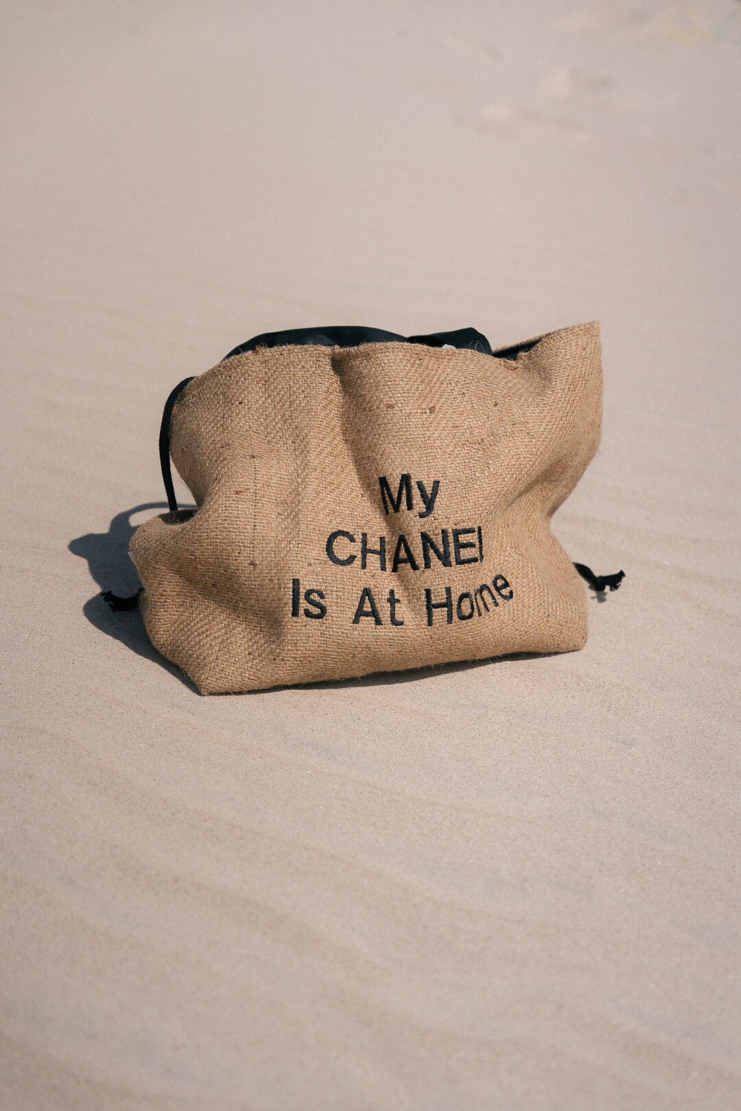 My Chanel is at Home Working for That Birkin Very Expensive Shoulder Beach Bag up Cycled Coffee Sack Bag Coastal Bag Bag With Notes Etsy UK