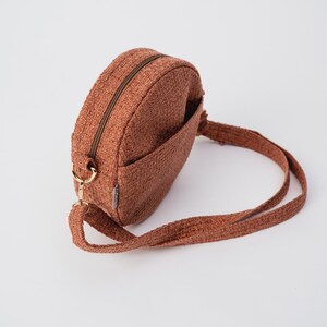 Round Crossbody Bag / Coral Round bag / Small Stylish Purse / Travelling Bag / Evening Shoulder Bag / Woman Bag image 4