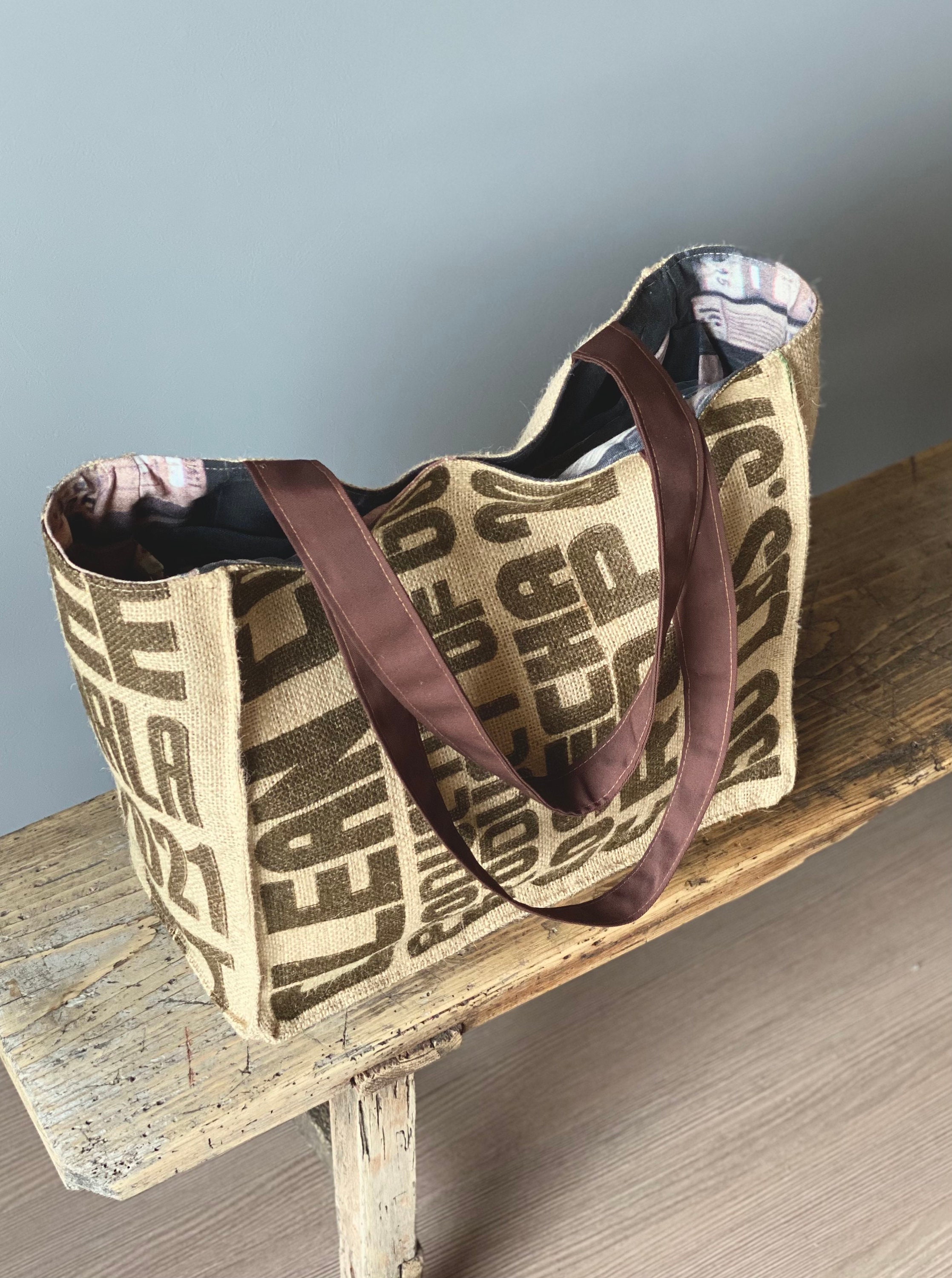 Large Jute tote/ Beach Tote Bag / Beach shoulder bag / Etsy