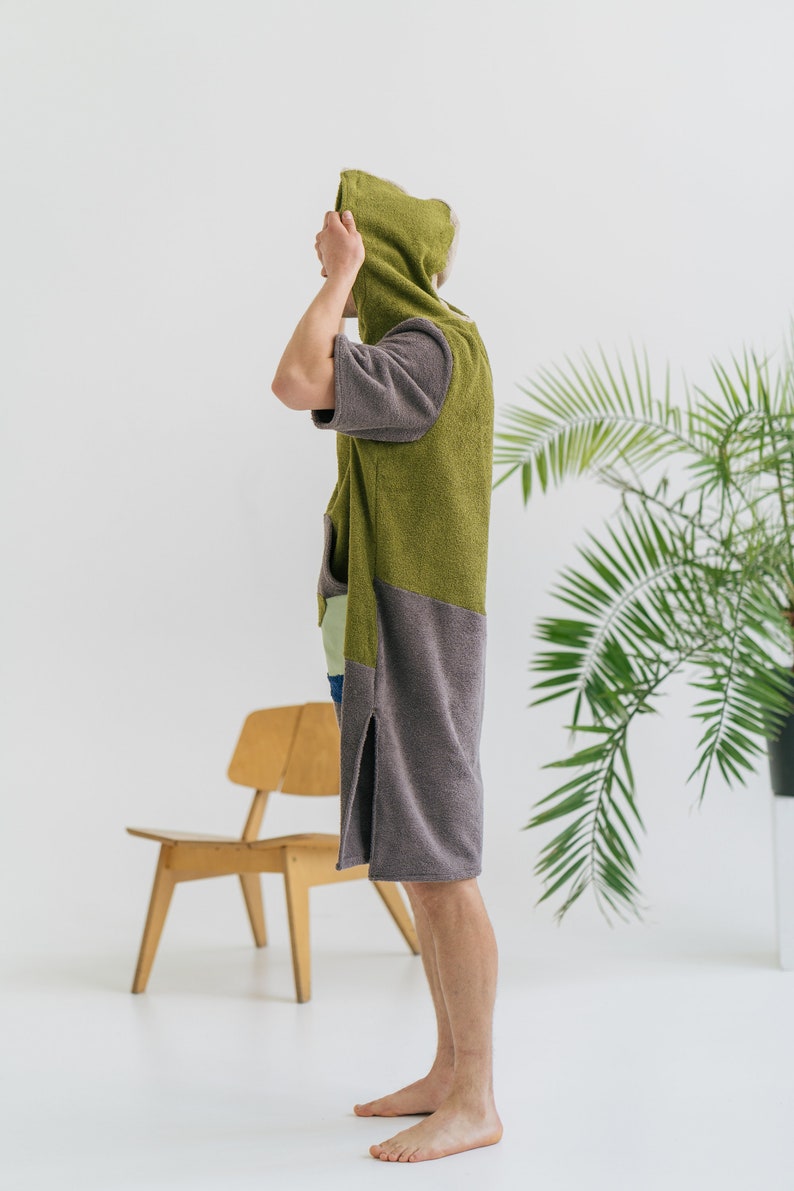 Unisex Towel Poncho / Surf Ponchos / Towelling Poncho / Beach towel Poncho with hood / Hooded Beach Poncho / Hooded Towel with sleeves image 3