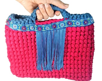 Bohemian hippie bag, Hobo purse, Gypsy boho fringe bag, bohemian fashion purse for woman, boho style for her, pink bag for woman, vegan bag