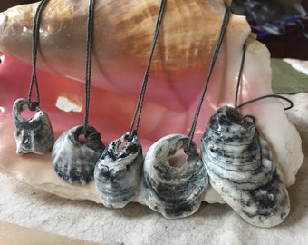 Oyster shell pendant necklace