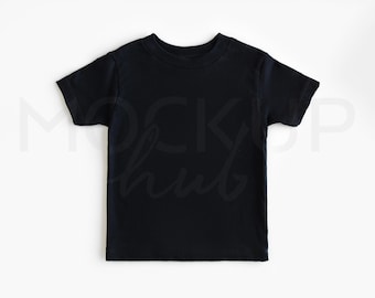 Bella Canvas 3001T Black Mockup | Flat Lay Kids Tshirt Mockup | Toddler Mockup | Bella Canvas Mockup | 3001T Blue | Gender Neutral Mockup