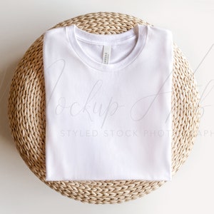 Bella Canvas 3001 Mockup White | Spring Mockup | 3001 Shirt Mockup | White Tshirt Mockup | Bella Canvas Mockup | Summer Boho Mockup