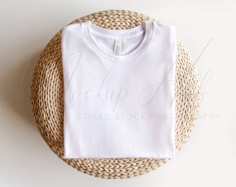 Bella Canvas 3001 Mockup White | Spring Mockup | 3001 Shirt Mockup | White Tshirt Mockup | Bella Canvas Mockup | Summer Boho Mockup
