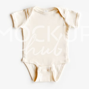 Rabbit Skins Baby Mockup | 4400 Natural Bodysuit | Fall Mockup | Bodysuit Mockup | Baby Mockup | Boho Mockup | Gender Neutral