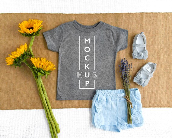 Bella Canvas 3001t Grey Baby Tshirt Flat Lay Mockup Tshirt Etsy