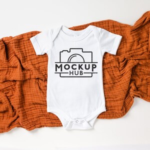 Bella Canvas 100B White Bodysuit | Flat Lay One Piece Mockup | Baby Mockup | Shirt Mockups | Bella Canvas Mockup | Gender Neutral Mockup