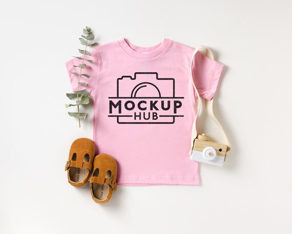 Bella Canvas 3001t Pink Mockup Flat Lay Kids Tshirt Mockup Etsy