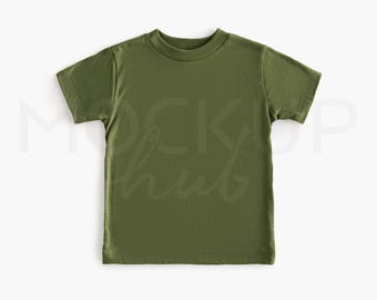 Bella Canvas 3001T Olive Mockup | Flat Lay Kids Tshirt Mockup | Toddler Mockup | Bella Canvas Mockup | Gender Neutral Mockup | Kid Mockup