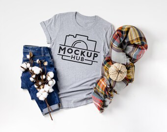 Bella Canvas Mockup | Fall Mockup | Halloween Mockup | 3001 Athletic Heather Tshirt Mockup | Mockup Bella & Canvas | Mockup tshirt | 3001C