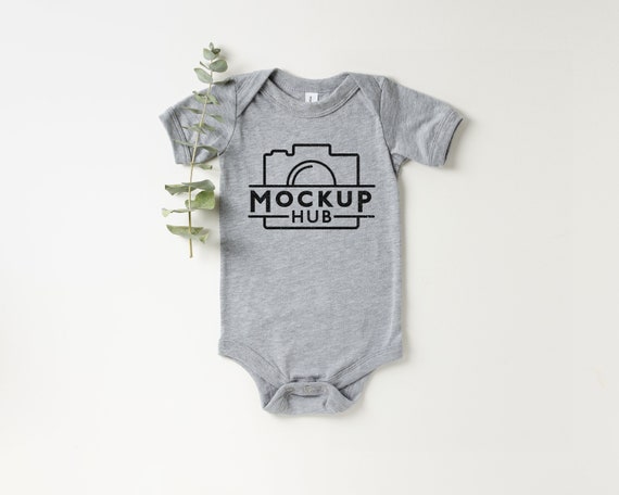 Bella Canvas 100b Athletic Heather Bodysuit Flat Lay One Etsy