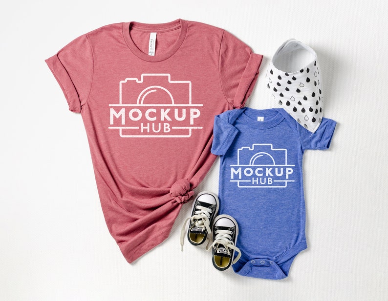 Bella Canvas Mommy And Me Mockup Flat Lay Mockup Tshirt Etsy