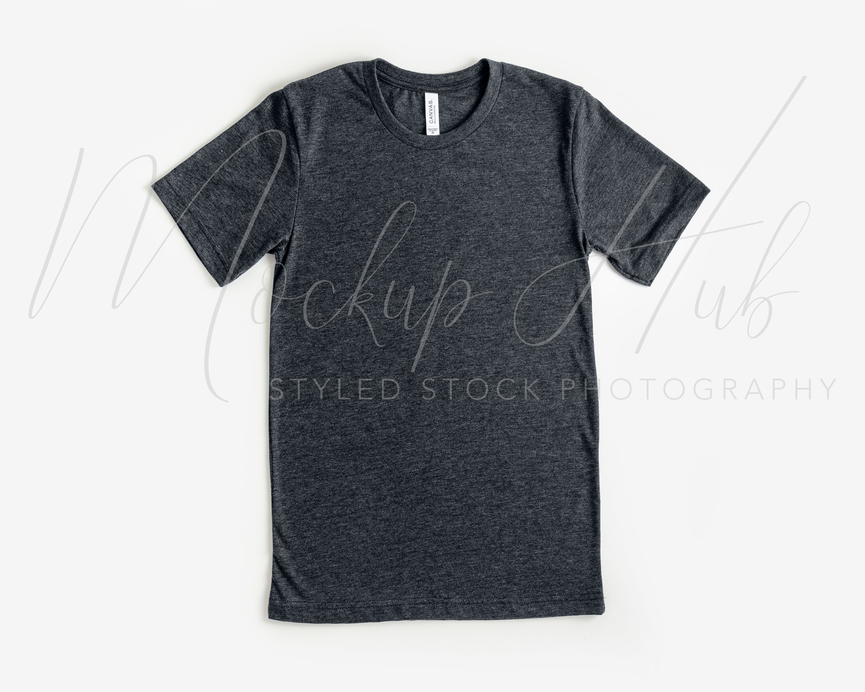 Bella Canvas Mockup 3001 Heather Dark Grey 3001 Shirt Mock | Etsy