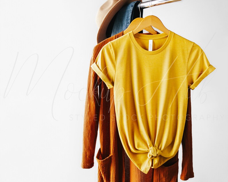 Bella Canvas Heather Mustard Mockup Fall Mockup 3001 Shirt | Etsy