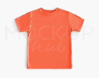 Bella Canvas 3001T Orange Mockup | Flat Lay Kids Tshirt Mockup | Toddler Mockup | Bella Canvas Mockup | Gender Neutral Mockup | Kid Mockup