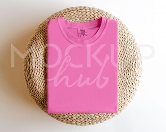 Comfort Colors 1717 Mockup Neon Violet | Folded Mockup | 1717 Shirt Mockup | Tshirt Mockup | Comfort Colors Mockup | Boho Mockup