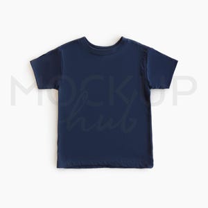 May include: A navy blue short-sleeved t-shirt. The shirt has a crew neck and a simple, classic design. The fabric appears soft and comfortable, suitable for everyday wear. The shirt is displayed on a white background.