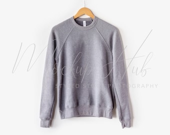 Bella Canvas Mockup | 3901 Heather Deep | 3901 Sweatshirt Mock Up | Hanging Mockup | Bella Canvas Mock Up | Boho Mockup | Grey Fleece