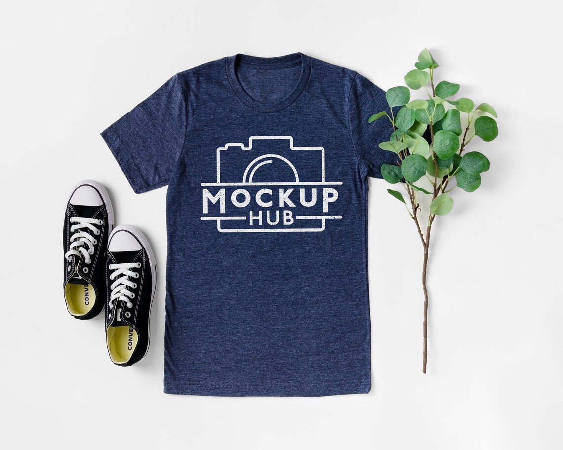 Bella Canvas Mockup 3001 Heather Midnight Navy Christmas | Etsy