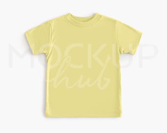 Bella Canvas 3001T Yellow Mockup | Flat Lay Kids Tshirt Mockup | Toddler Mockup | Bella Canvas Mockup | Kid Mockups