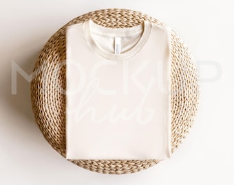 Bella Canvas 3001 Mockup Natural | Spring Mockup | 3001 Shirt Mockup | Natural Tshirt Mockup | Bella Canvas Mockup | Back of Shirt