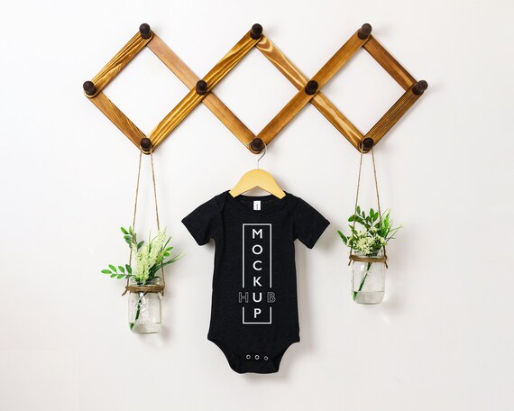 Bella Canvas 134b Mockup Hanging Shirt Mockup Black Etsy