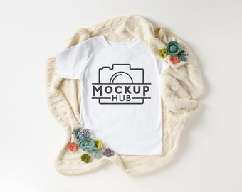 Bella Canvas 3001T weiße Mockup | Flache Lay Kinder Tshirt Mockup | Kleinkind Mockup | Bella Canvas Kinder Mockup | Einfache weiße Tshirt Mockup