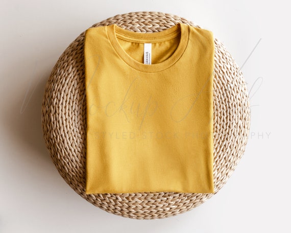 Bella Canvas 3001 Mockup Heather Mustard | Spring Mockup | 3001 Shirt Mockup | Tshirt Mockup | Bella Canvas Mockup | Summer Boho Mockup