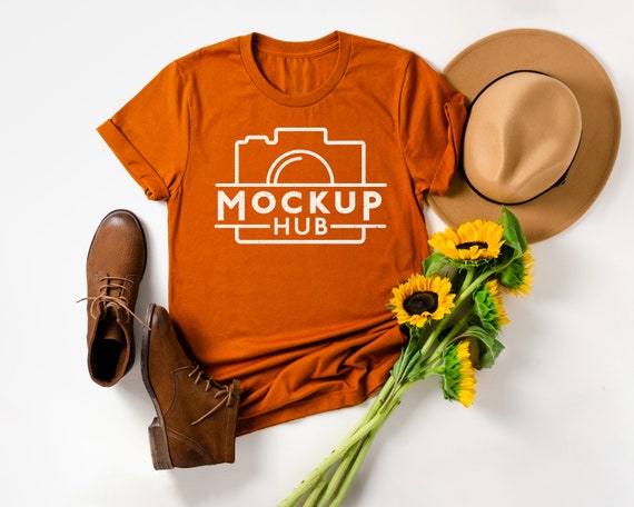 Download Bella Canvas Autumn Tshirt Flat Lay Shirt Mockup Autumn Etsy