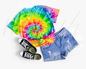 Colortone Tie-Dye Mockup | CD100 Saturnus | Tshirt Mockup | Tie Dye Mockup | Zomer Mockup | Strand Mockup | Groovy Mockup Hippie Mockup