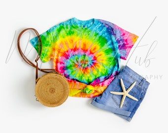 Colortone Tie-Dye Mockup | CD100 Saturnus | Tshirt Mockup | Tie Dye Mockup | Zomer Mockup | Strand Mockup | Groovy Mockup Hippie Mockup